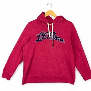 L.L. Bean Ladies XL Petite Red Pullover Hoodie with Raised Logo